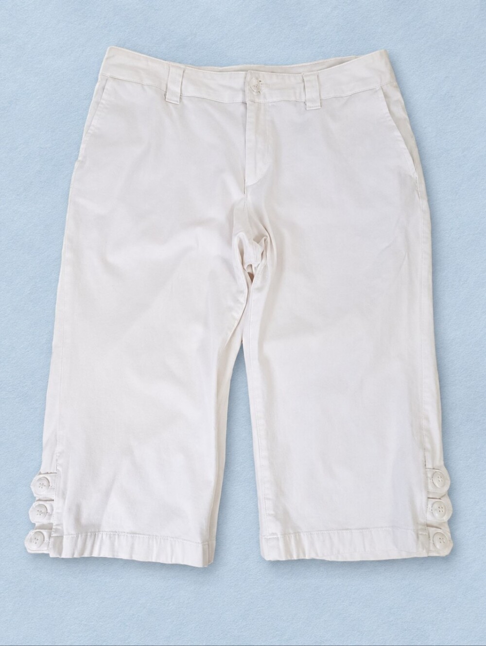 Coldwater Creek White Capri Pants Summer Women's Size Petite 12 12P